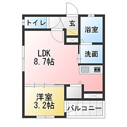 仮)犬山市松本町2丁目新築 1LDKの間取図画像