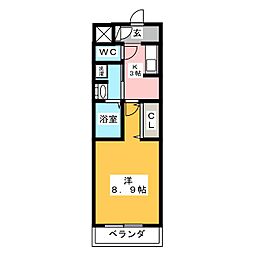 アヴァンセナゴネ 1Kの間取図画像