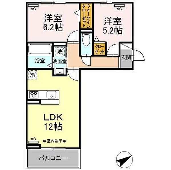 GRAND　D-ROOM浄水　N棟 303｜愛知県豊田市浄水町伊保原(賃貸アパート2LDK・3階・53.76㎡)の写真 その2