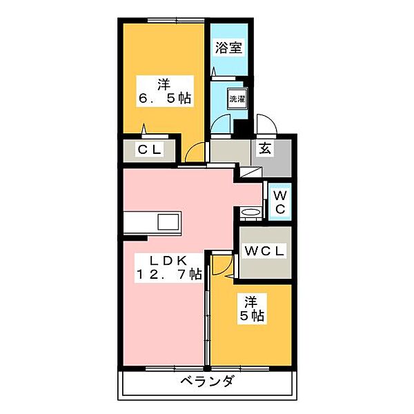 クラウン杉本Ａ ｜愛知県豊田市大林町１１丁目(賃貸マンション2LDK・1階・60.00㎡)の写真 その2