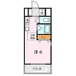 ラ・シャーム 3階ワンルームの間取り