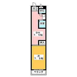 グリーンプラザ 1DKの間取図画像