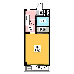 グリーンプラザ2 1Kの間取図画像