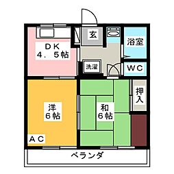 グリーンピア司 2DKの間取図画像