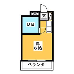 ギャザー35 ワンルームの間取図画像