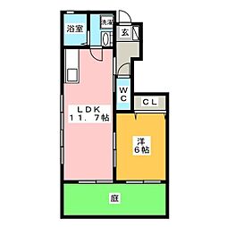 コトー竜神 1LDKの間取図画像