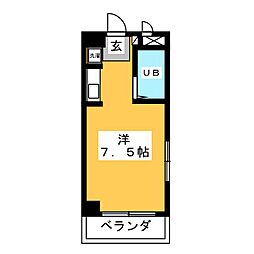 ビクトリー36 ワンルームの間取図画像