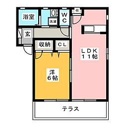 NIHONGIHILLSA 1LDKの間取図画像