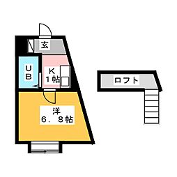 寿浜 1Kの間取図画像