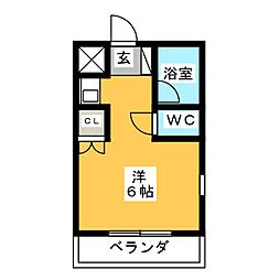 パークシティー水野 ワンルームの間取図画像