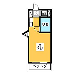 ドミール豊 ワンルームの間取図画像