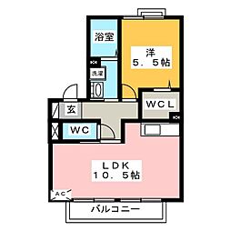 セジュールロイヤルA 1LDKの間取図画像