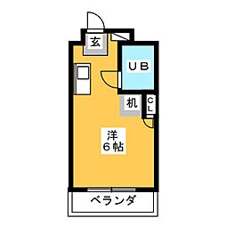 フリーダム32 ワンルームの間取図画像