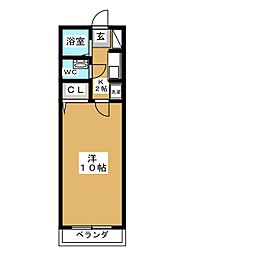 レトア・タンポポ 1Kの間取図画像