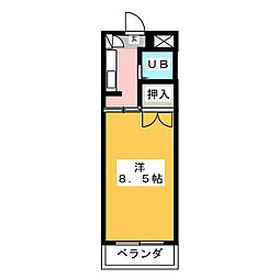 クラウン杉本C 1Kの間取図画像