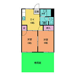 ボナール今本　Ａ 1階2DKの間取り