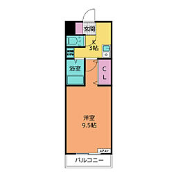 Ａ・Ｃｉｔｙ明治本町 3階1Kの間取り