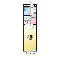 アンプルールリーブルTruth 1Kの間取図画像