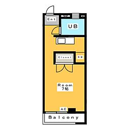サンライズ122 ワンルームの間取図画像