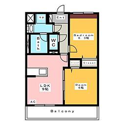 サクラ 2LDKの間取図画像
