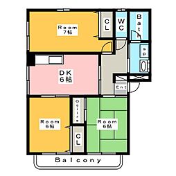 ロイヤルミナミ 3DKの間取図画像