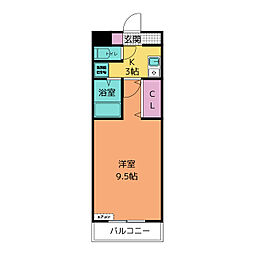 A・City新安城南 1Kの間取図画像