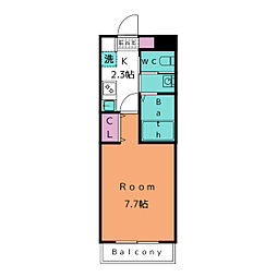A・city桜井駅前 1Kの間取図画像