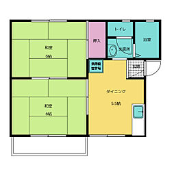 コーポ恒 2DKの間取図画像
