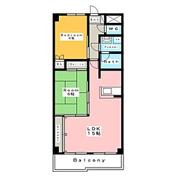 バトー・アントレ 2LDKの間取図画像