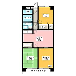 ロイヤルマンション三河安城 3LDKの間取図画像