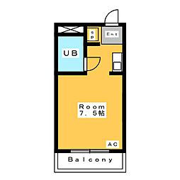祥福マンション宮前 ワンルームの間取図画像
