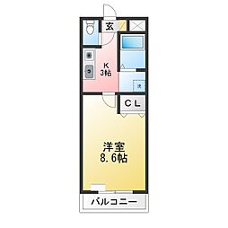 A・City大東町 1Kの間取図画像