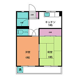 メゾン葵 2Kの間取図画像