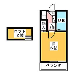 レオパレス須ケ口 1Kの間取図画像