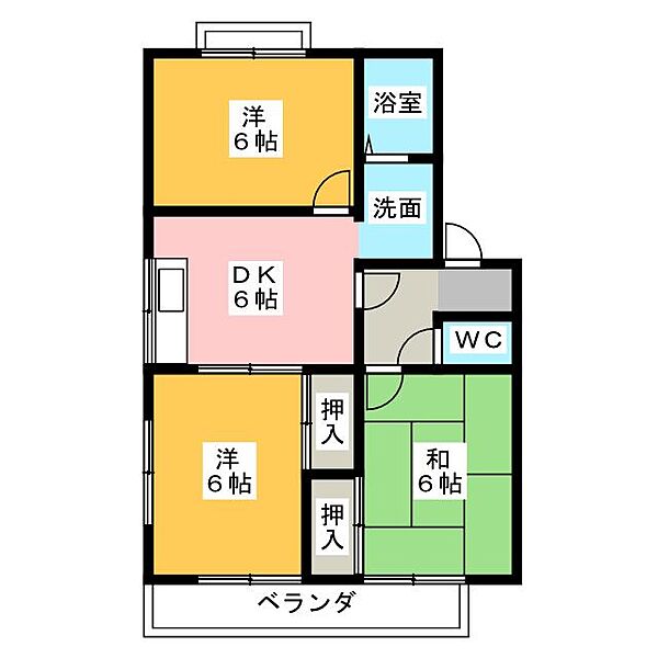 リーベＴ＆Ｔ ｜愛知県稲沢市高御堂１丁目(賃貸アパート3DK・2階・53.00㎡)の写真 その2