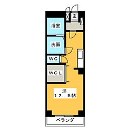 サンタウン三番館 ワンルームの間取図画像