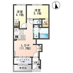 リコリス 1階2LDKの間取り