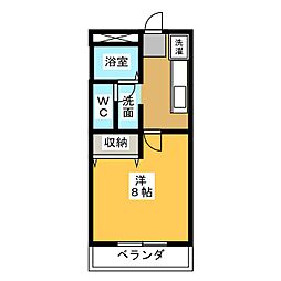 日吉の森 1Kの間取図画像