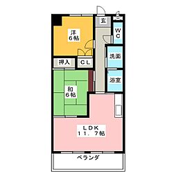 アネックスニシマチ 2LDKの間取図画像