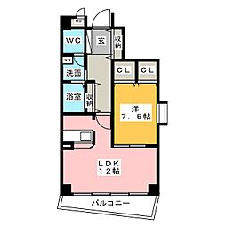 エムズハウス 1LDKの間取図画像