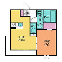 プール リアン 1LDKの間取図画像