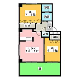 ナミアピア2 2LDKの間取図画像