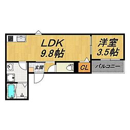 LECOCON稲沢IV 1LDKの間取図画像