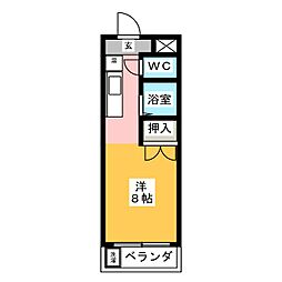 四季の里五番館 ワンルームの間取図画像
