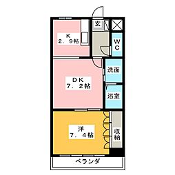 ネオコスモ 1LDKの間取図画像
