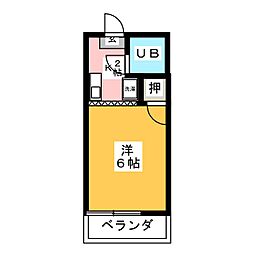 グリーンハイムT 1Kの間取図画像