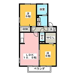 グラン・シャリオ 2LDKの間取図画像