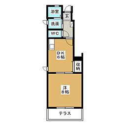 クリエスト高熊 1DKの間取図画像