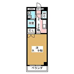サンシャインビレッジ 1Kの間取図画像