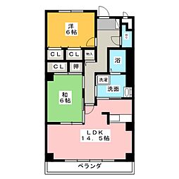 ピュアリティ 2LDKの間取図画像